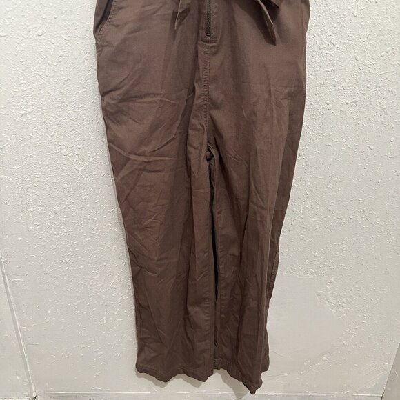 Pact Womens M Light Brown Zip Front Utility Jumpsuit Organic Cotton - Picture 4 of 10